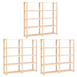 Vidaxl Ραφιέρες 5 Επιπέδων 3 Τεμ 500 Κ 170x38x170 Εκ Μασίφ Ξύλο Πεύκου