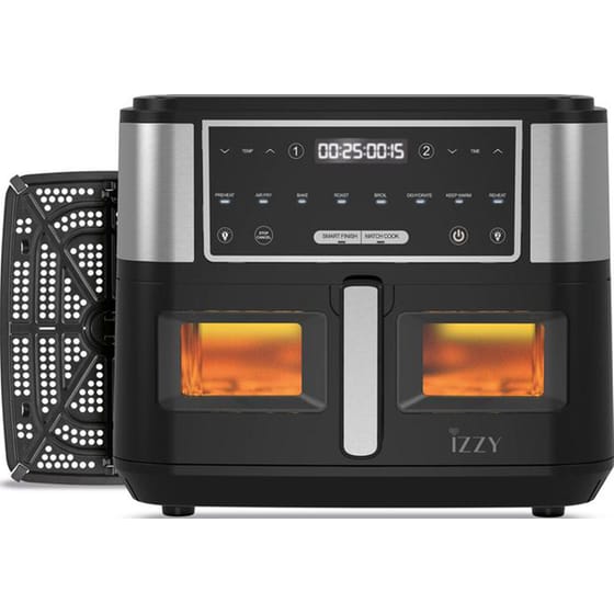 IZZY IZ-8225 με Διπλό Αποσπώμενο Κάδο 2600 W 10 L Μαύρο Φριτέζα Αέρος image 2