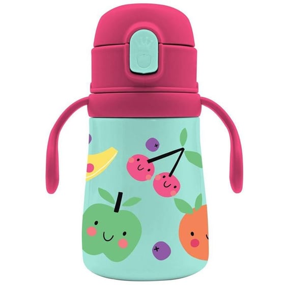 Παγούρι Θερμός Must Team Ανοξείδωτο Με Χερούλια Καλαμάκι Φρουτάκια 350ml image 0