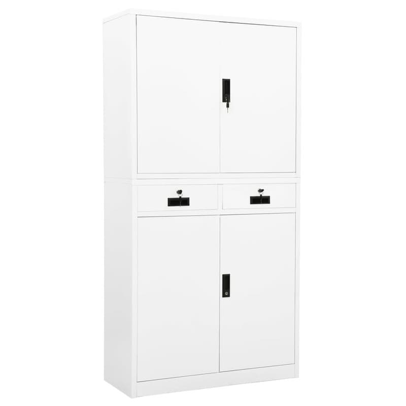 Ντουλάπα Γραφείου Vidaxl Ατσάλινη 90x40x180cm - Λευκή