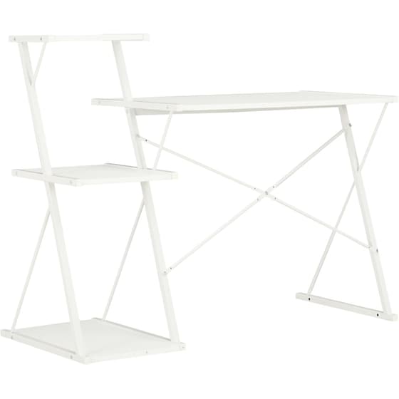 Γραφείο Βιβλιοθήκη VidaXL από Μοριοσανίδα 116x50cm - Λευκό image 3