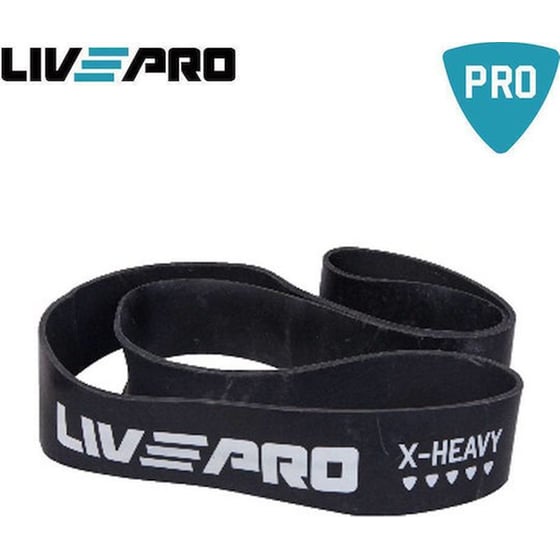 Live Pro Super Λάστιχο Γυμναστικής Loop Πολύ Σκληρό Μαύρο 2.08m image 0