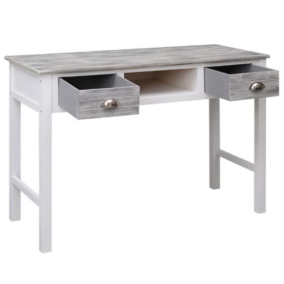 Γραφείο Μελέτης VidaXL από Ξύλο 110x45cm - Λευκό/Γκρι image 2