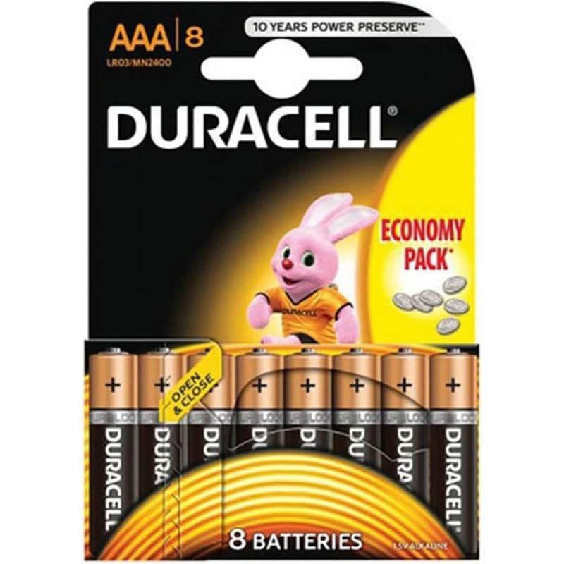 Duracell Αλκαλικές Μπαταρίες AAA 1.5V 8τμχ (DBAAALR03) (DURDBAAALR03)