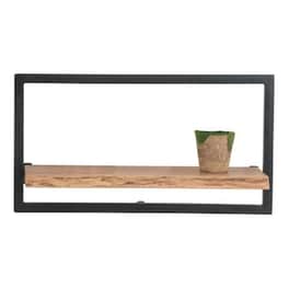 Ράφι Τοίχου Lizard Frame C59081 από Μασίφ Ξύλο Ακακίας/Μέταλλο 65x25x35 cm - Φυσικό/Μαύρο
