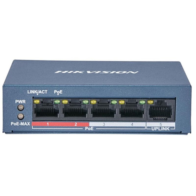 HIKVISION Hikvision 5 Port Unmanaged Poe Switch L2 Series (ds-3e0105p-e/m(b)) (hkvds-3e0105p-e-mb)