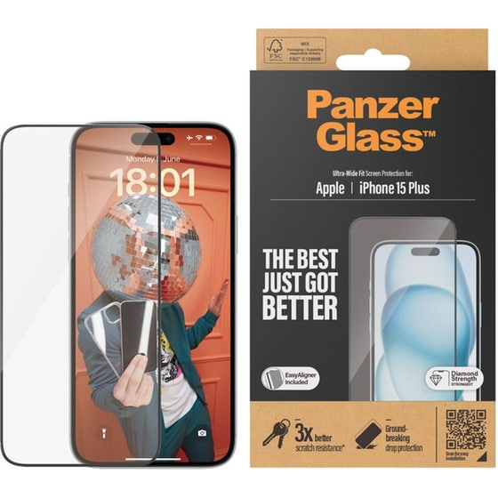 Προστατευτικό οθόνης Apple iPhone 15 Plus - PanzerGlass Screen Protector Ultra-Wide Fit with EasyAligner image 2