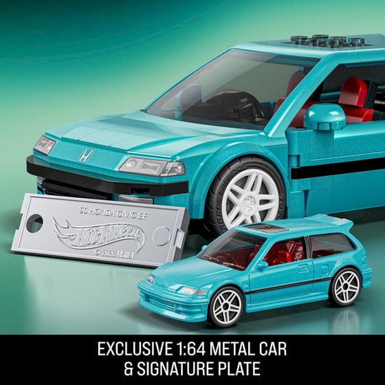 Mattel Hot Wheels Brick Shop Σετ Κατασκευής Speed Series Custom ’90 Honda Civic EF (248 Κομμάτια) (JHF62) image 4