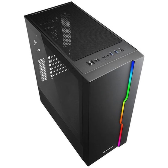 Κουτί Desktop Sharkoon RGB Slider Midi Tower - Μαύρο image 1