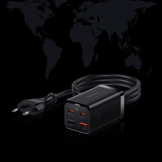 Φορτιστής Πρίζας Baseus 2xUsb-C, 2xUsb 65W - Black image 7