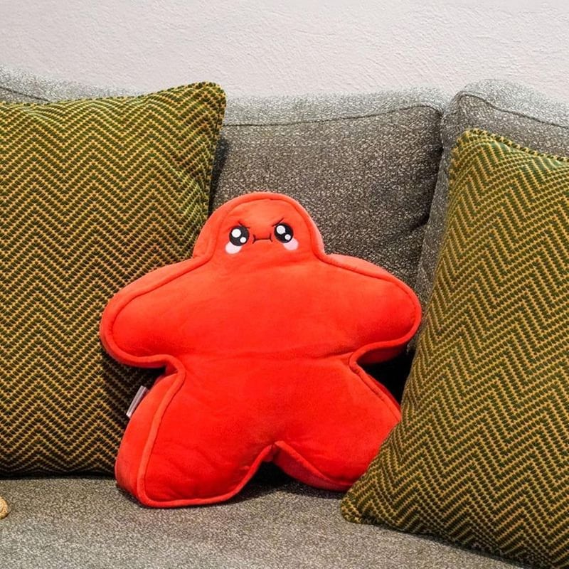 RATHSKELLERS Λούτρινο RATHSKELLERS Μαξιλάρι Meeplemoods Happy Vs Angry Vibrant Red (20cm)