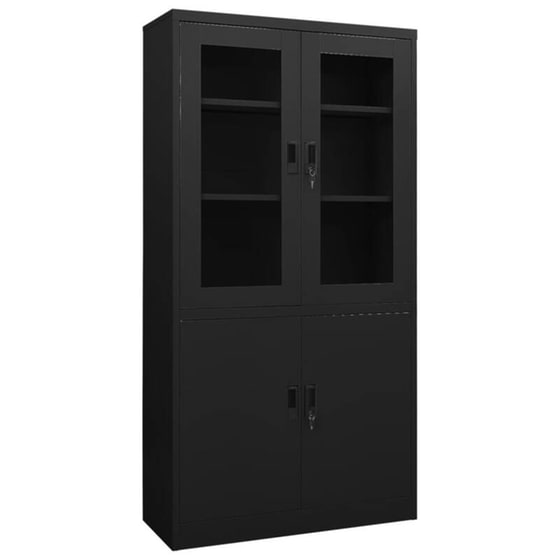 Ντουλάπα Γραφείου VidaXL από Ατσάλι 90x40x180 cm - Μαύρο image 0