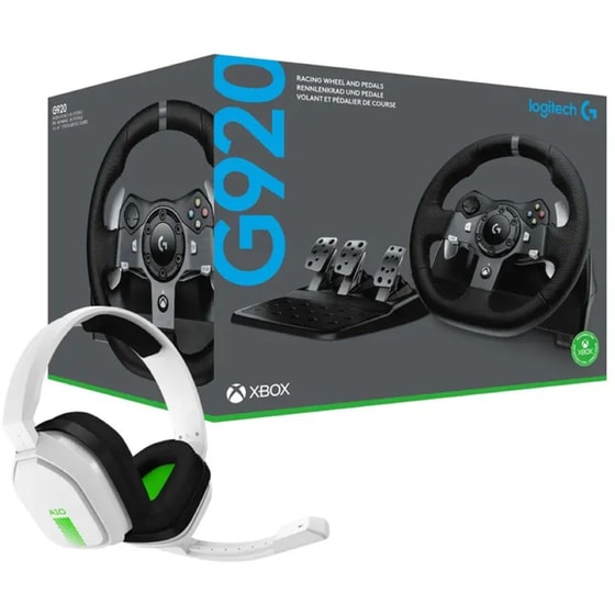 Logitech G G920 Driving Force Τιμονιέρα με Πετάλια + Astro A10 Ακουστικά Κεφαλής Bundle για Xbox One, PC image 0