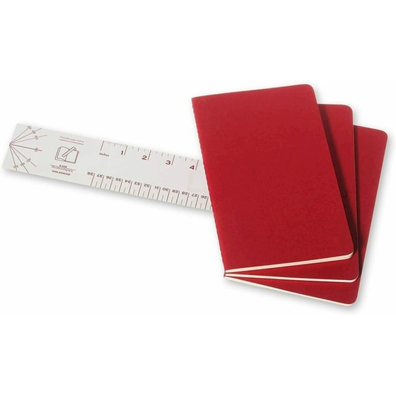 Σημειωματάριο Moleskine Plain Cahier Large Κόκκινο (3 τμχ) image 1