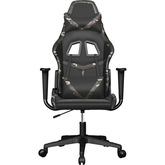 Καρέκλα Gaming VIDAXL 345433 με Ρυθμιζόμενα Μπράτσα από Τεχνητό Δέρμα - Μαύρο image 1
