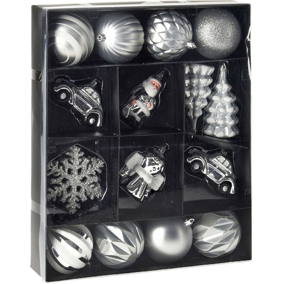Σετ Χριστουγεννιάτικα Στολίδια Spitishop K-m Silver Can223110 Πλαστικό 20 Τμχ - Μπάλα image 0