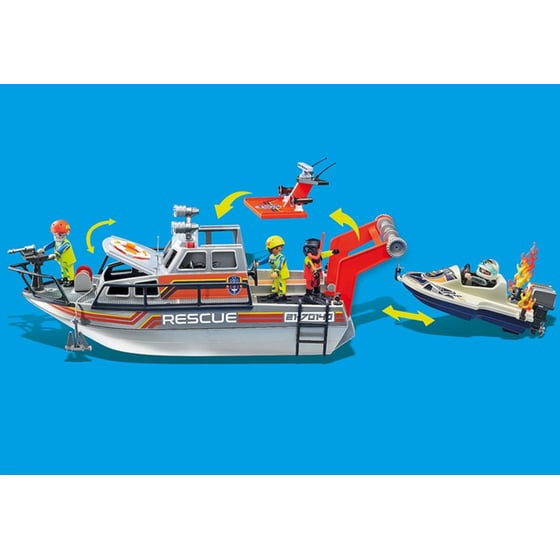 PLAYMOBIL® City Action Επιχείρηση Πυρόσβσης με Σκάφος Διάσωσης (70140) image 8