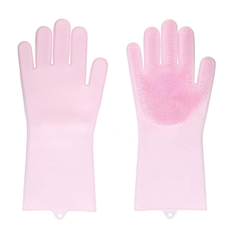 HOPPLINE Γάντια Καθαρισμού Με Ίνες Σιλικόνης Χρώματος Ροζ Hoppline Hop1000974-2