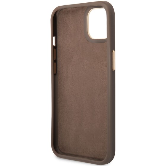 Θήκη Apple iPhone 14 Plus - Guess 4g Logo Collection Script Metal Logo - Καφέ image 4