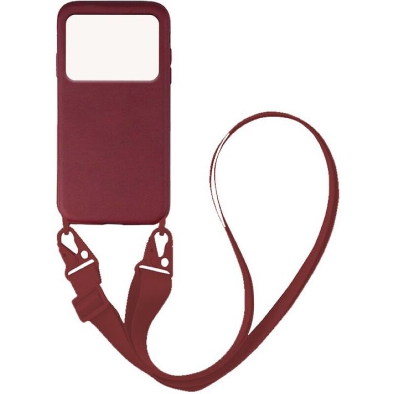 Θήκη Xiaomi Poco X4 Pro 5G - My Colors Carryhang Liquid Silicone Strap - Μπορντό