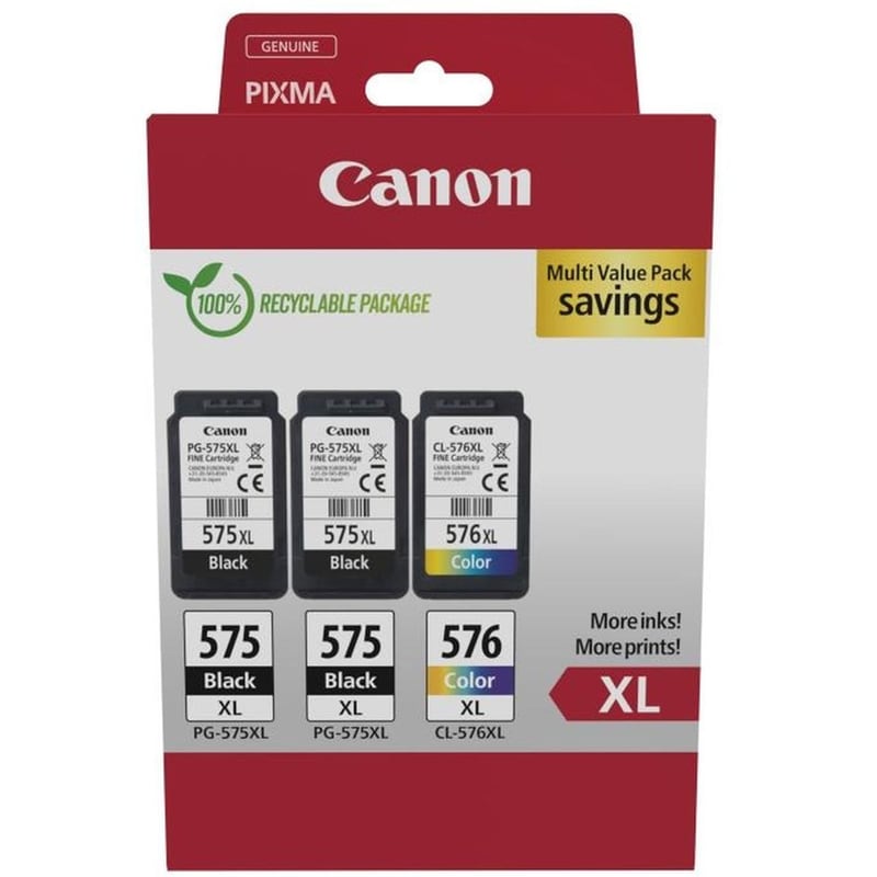 CANON Canon Pg-575XLx2/Cl-576XL Πολλαπλό Πακέτο 2 Μελανιών Εκτυπωτή 5437C004