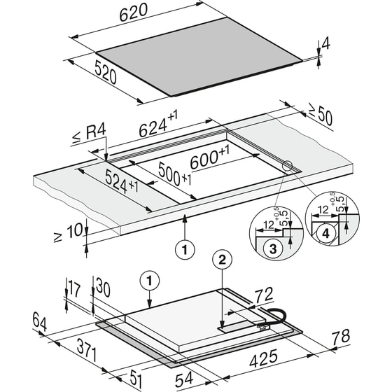 MIELE KM8462 FL 62 cm Μαύρο Εστία Επαγωγική Αυτόνομη image 4