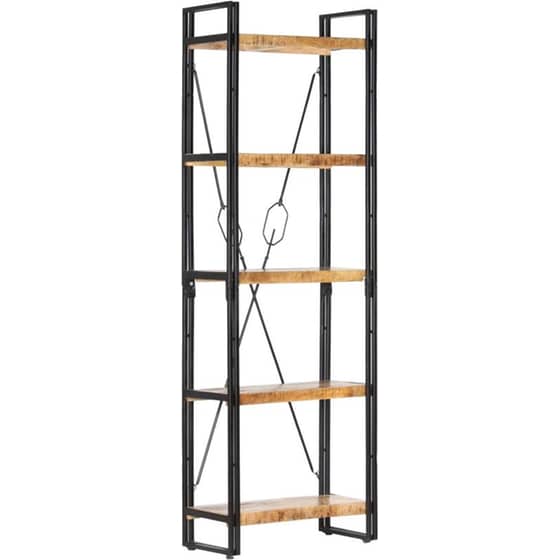 Βιβλιοθήκη VidaXL από Ξύλο 60x30x180 cm - Μαύρο/Καφέ image 7