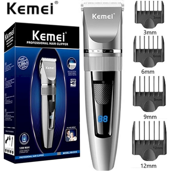 Κουρευτική Μηχανή Kemei KM-5519 Inox image 3