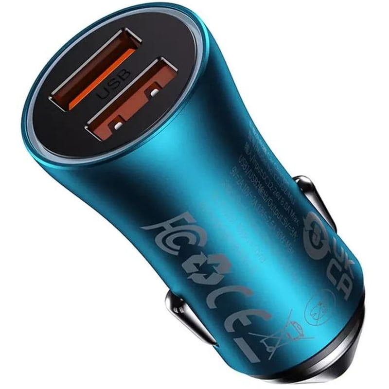 Baseus Φορτιστής Αυτοκινήτου Golden Contactor Max Dual Fast Charger U+u 60w - Μπλε