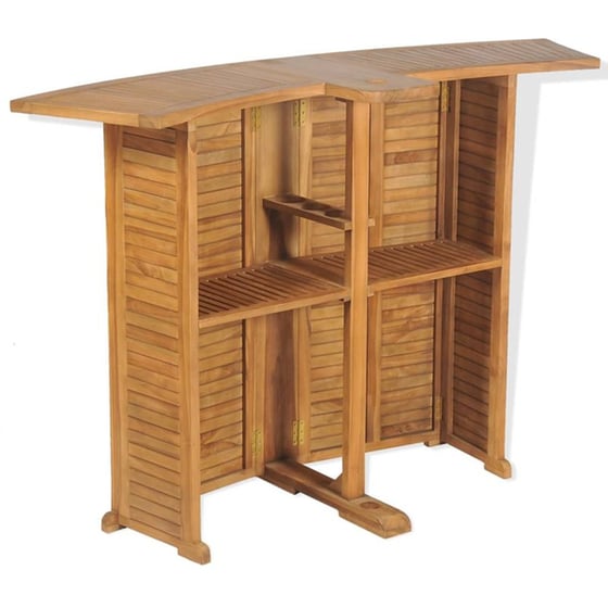 Τραπέζι Εξωτερικού Χώρου Μπαρ Πτυσσόμενο VidaXL από Ξύλο 155x53x105 cm - Καφέ image 5