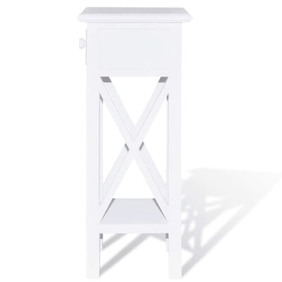 Τραπεζάκι Σαλονιού VidaXL από Ξύλο Πεύκου 27x27x65.5cm - Λευκό image 5