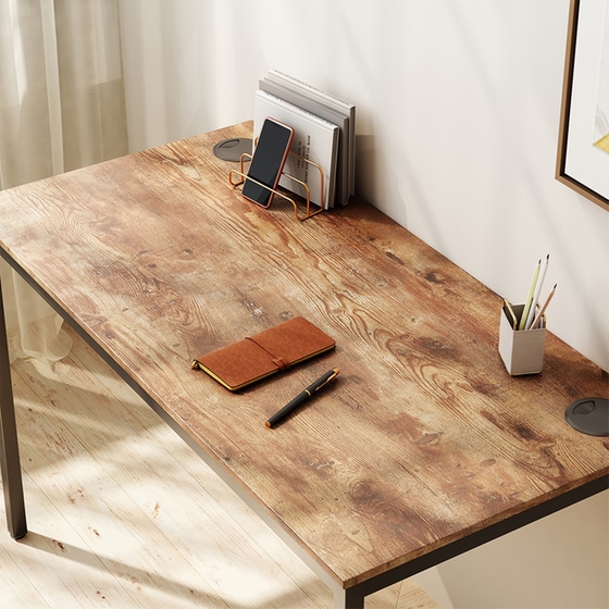 Γραφείο Μελέτης Eureka Ergonomic από Μοριοσανίδα 108.2x68cm - Καφέ image 15