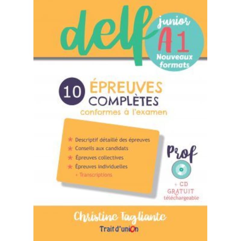 DELF JUNIOR A1 NOUVEAU 10 EPREUVE COMPLETES LIVRE ELEVE