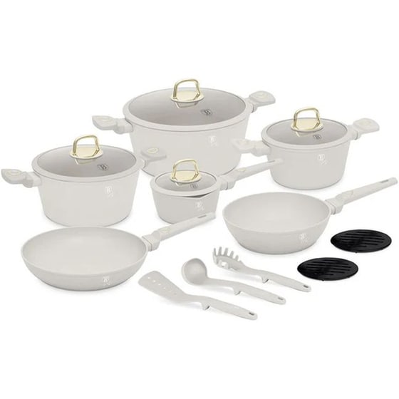 Σετ Μαγειρικά Σκεύη BERLINGER BH-8081 15 τμχ Μπεζ image 0