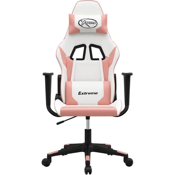 Καρέκλα Gaming VIDAXL 345454 με Ρυθμιζόμενα Μπράτσα από Τεχνητό Δέρμα - Λευκό image 2