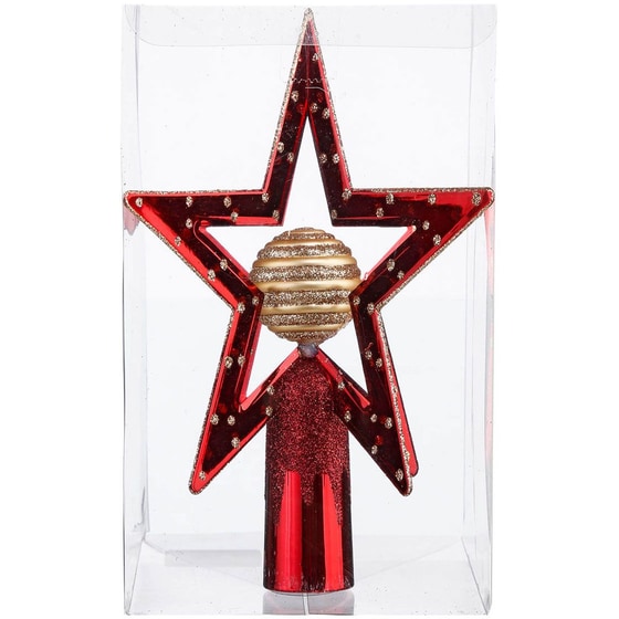 Χριστουγεννιάτικο Στολίδι A-s Red/gold 129287a Πλαστικό 1 Τμχ - Κορυφή Δέντρου image 1