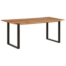 Τραπεζαρία Vidaxl από Μασίφ Ξύλο Ακακίας 180 90x76 cm - Μαύρο/Καφέ