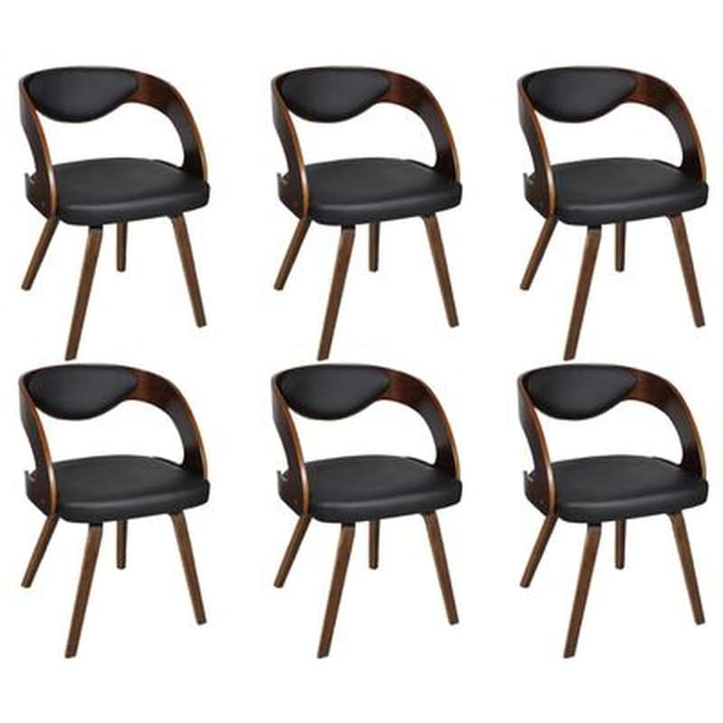 Καρέκλες Τραπεζαρίας Vidaxl από Συνθετικό Δέρμα 6 Τμχ - Καφέ