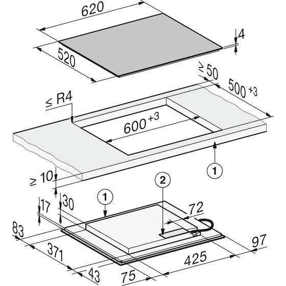 MIELE KM8565 FL 62 cm Μαύρο Εστία Επαγωγική Αυτόνομη image 5
