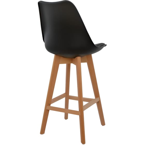 Σκαμπό Μπαρ Polihome Fiona Ξύλινη 47.5x57x104.5cm 4Τμχ - Μαύρο image 2