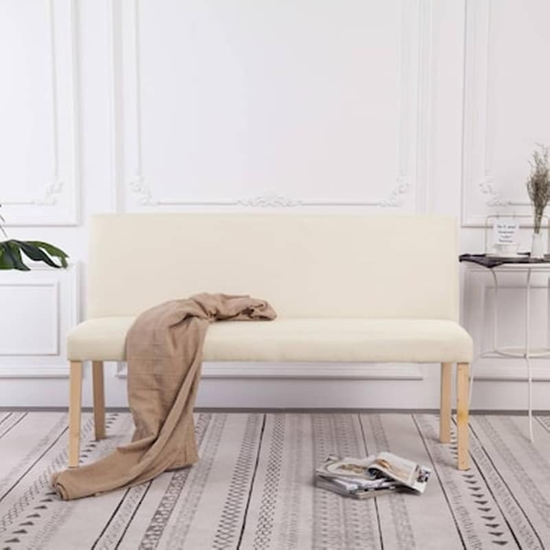 VIDAXL Παγκάκι VidaXL από Πολυεστέρα 139,5x54x85,5 cm - Κρεμ