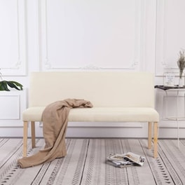 Παγκάκι VidaXL από Πολυεστέρα 139,5x54x85,5 cm - Κρεμ