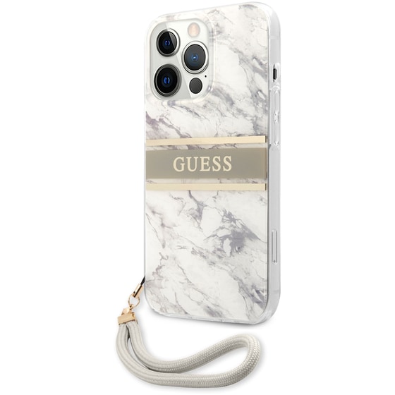 Θήκη Apple iPhone 13 Pro - Guess Marble Collection Printed Stripe - Γκρι/Λευκό image 5