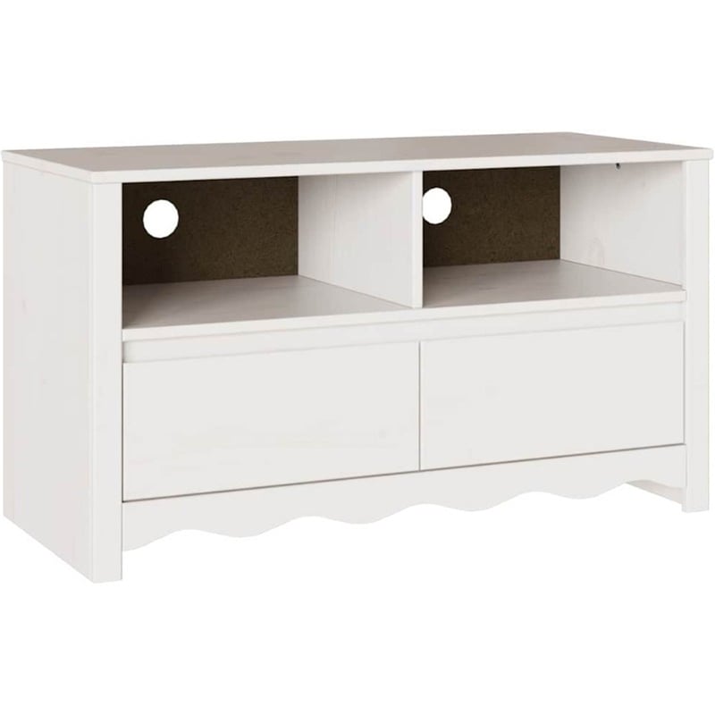 Έπιπλο Τηλεόρασης VidaXL DRAMMEN 99 x 43 x 55 cm - Λευκό Μασίφ Ξύλο Πεύκου