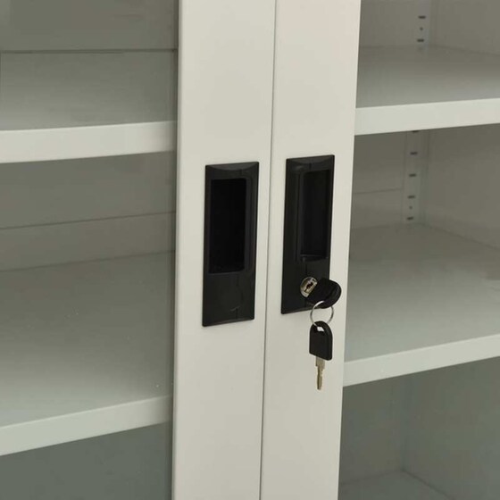 Ντουλάπι Γραφείου VidaXL από Ατσάλι 90x40x90 cm - Ανοιχτό Γκρι image 5