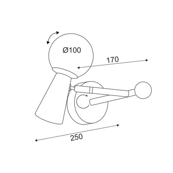 Απλίκα Τοίχου Aca Kimolos Od94201wg Μεταλλική 25x17 cm - Χρυσή image 2