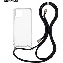 Θήκη Apple iPhone 15 - Sonique Armor Clear Με Κορδόνι - Μαύρο