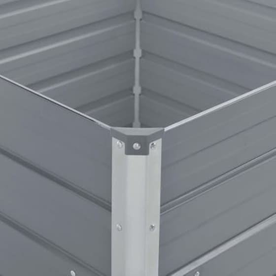 Vidaxl Ζαρντινιέρα Ψηλή Γκρι 100 X 100 X 45 Εκ. Γαλβανισμένος Χάλυβας image 2