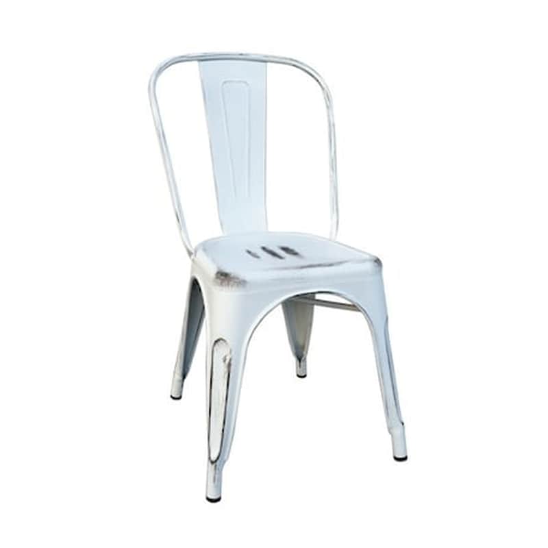 WOODWELL Καρεκλα Μεταλλικη Αντικε Λευκη Πλάτος:45cm X Βάθος:51cm X Ύψος:85cm