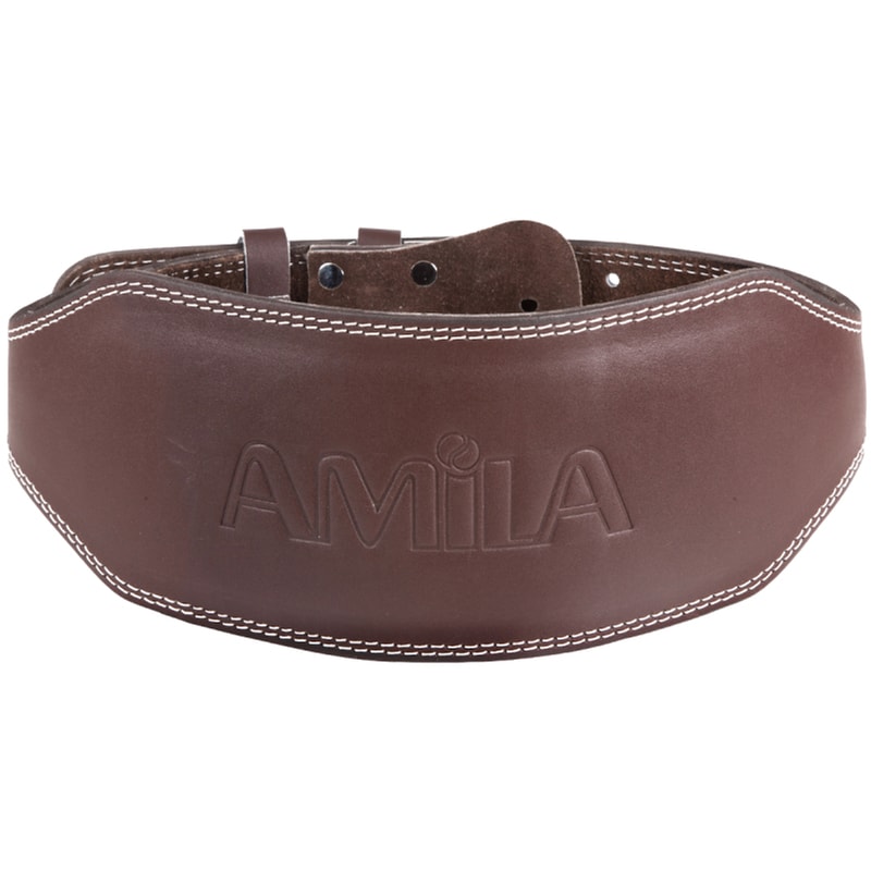 Ζώνη Άρσης Βαρών Amila 94920 B Quality Small Δερμάτινη με Μαξιλαράκι - Καφέ